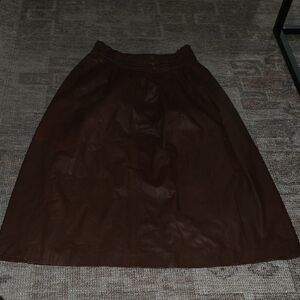 Brown Vintage Leather Skirt size 8